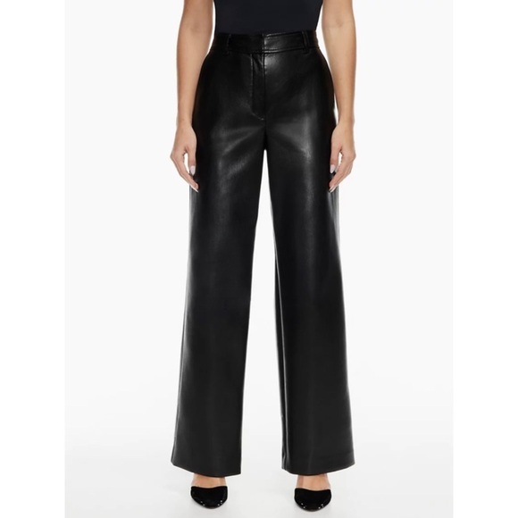 NEW ARITZIA BABATON Attitude Vegan Leather Flared Pants - Picture 1 of 2